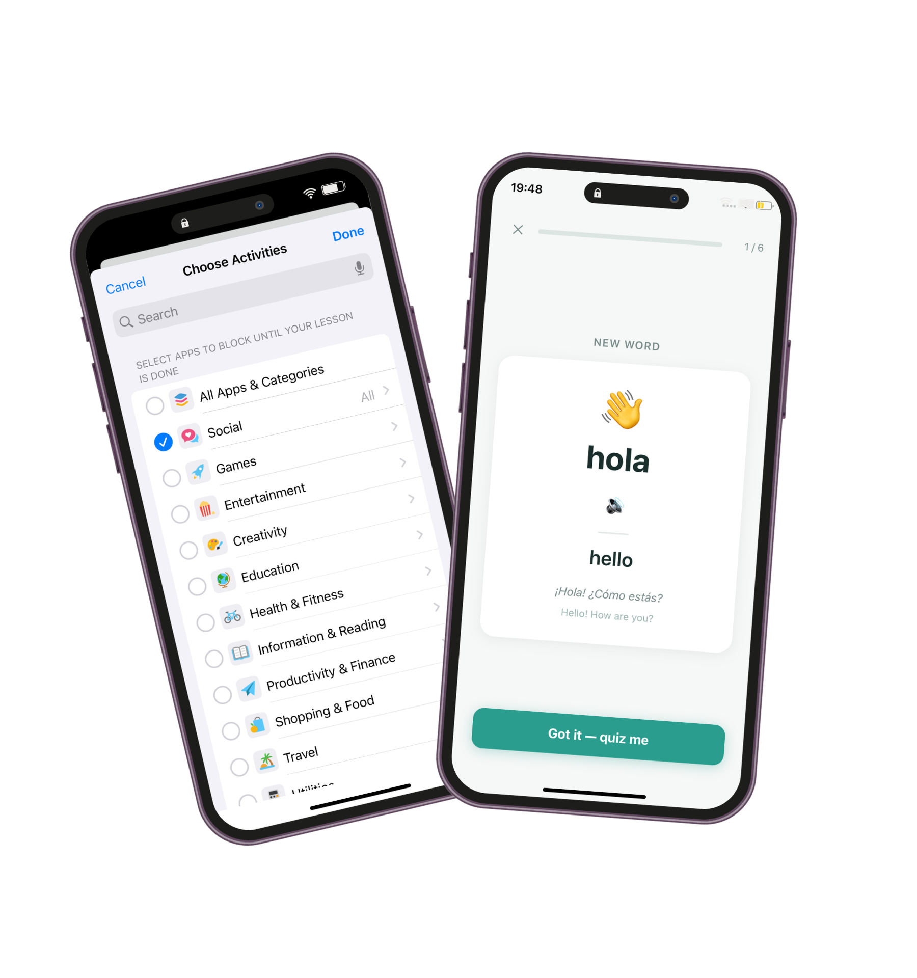 Lingua Scroll app screenshot